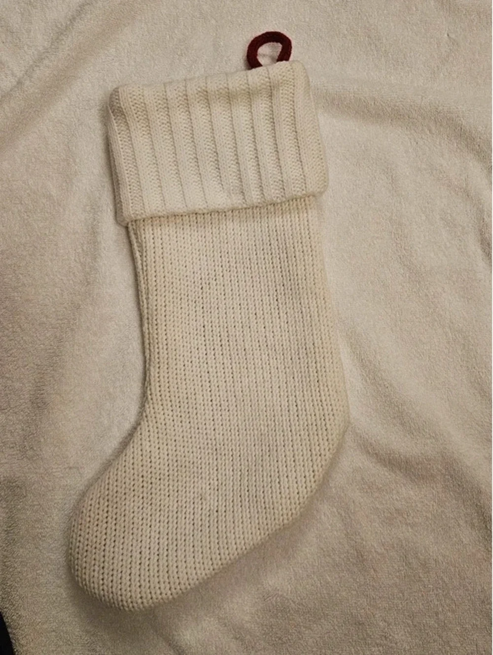 Wondershop Monogram B Christmas Stocking Cream Knit Burgundy Initial Holiday